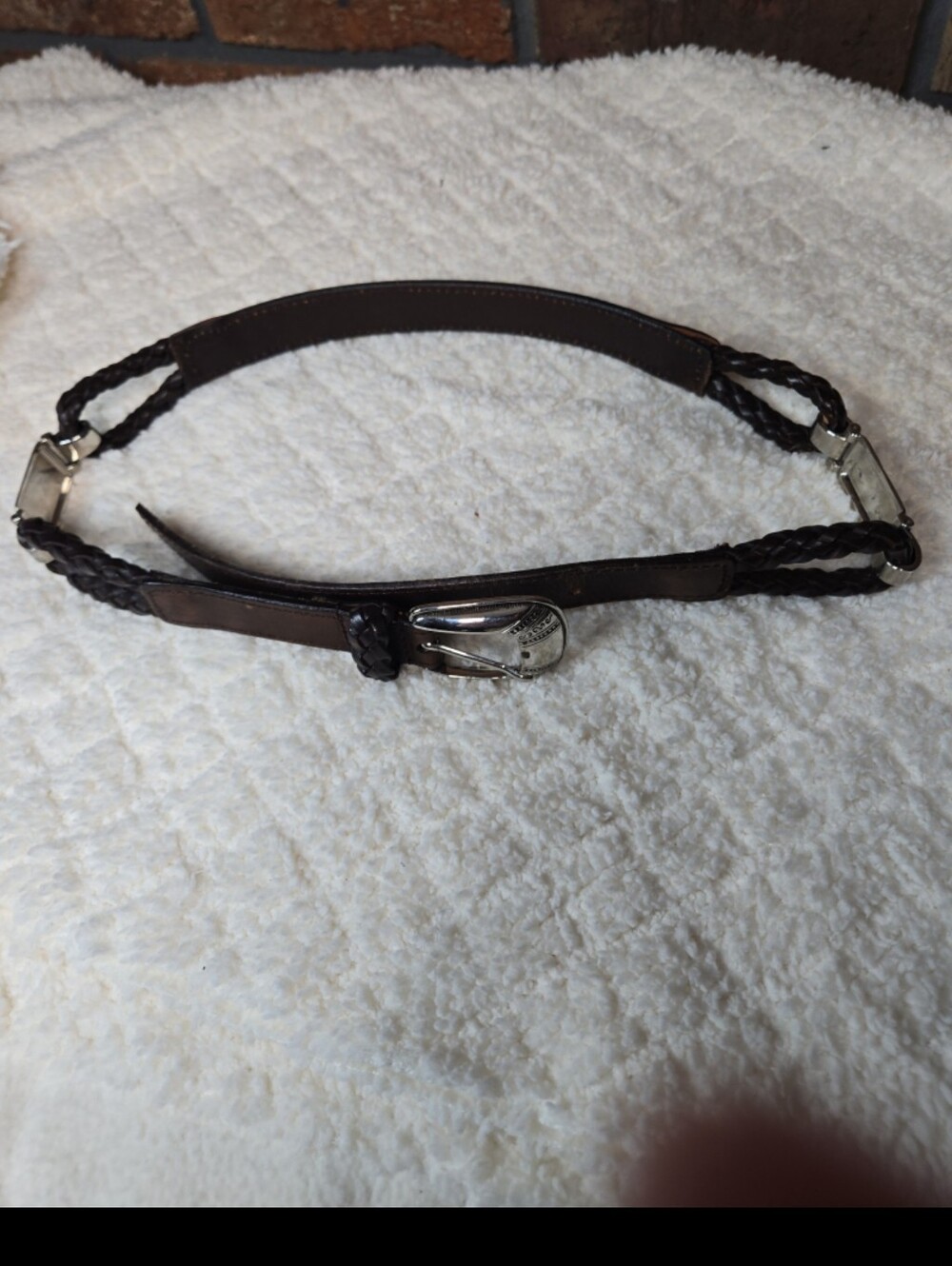 WOMEN'S FOSSIL BROWN Leather Belt SZ M 30-34in Brighton DUPE